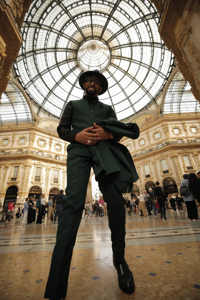 Men Green Three Piece Suit Formal Wedding Elegant Premium Bespoke Gift For Him