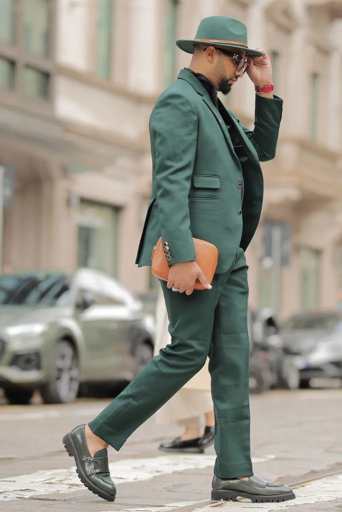 Men Green Three Piece Suit Formal Wedding Elegant Premium Bespoke Gift For Him