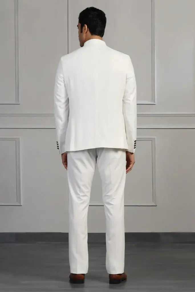 Men Primmum White Jodhpuri Classic Indian Wedding Function Suit Bandhgala Suits White For Him