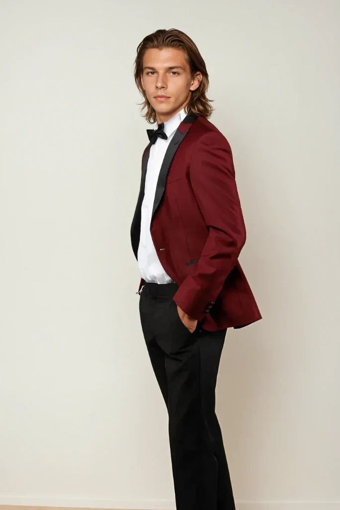 Men 2 piece Maroon Stylish Tuxedo Suit Wedding Wear Suit Luxury Elegant Look Groom Suit Party Wear Suit