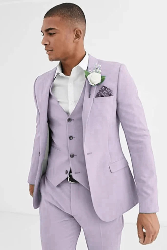 Men Purple Three Piece Suit Wedding Prom Suit Wedding Slim Fit Suit Bespoke Gift For Him