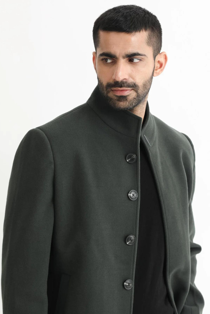 Man Winter Over Long Coat Green Trench Coat Casual Business Coat Woolen jacket long Tweed Stylish Winter Outwear Jacket Customized Coat New Year Gift For Him