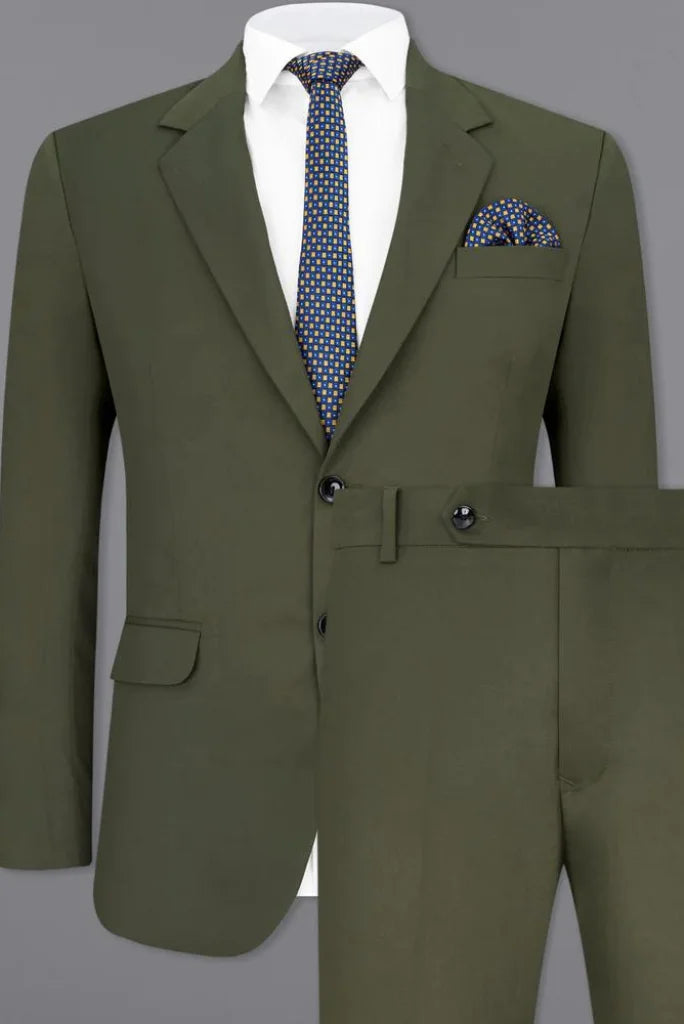 Men Green Two Piece Wedding Suit Groomsmen Elegant Slim Fit Suit Green Classic Wear Bespoke gift For Him